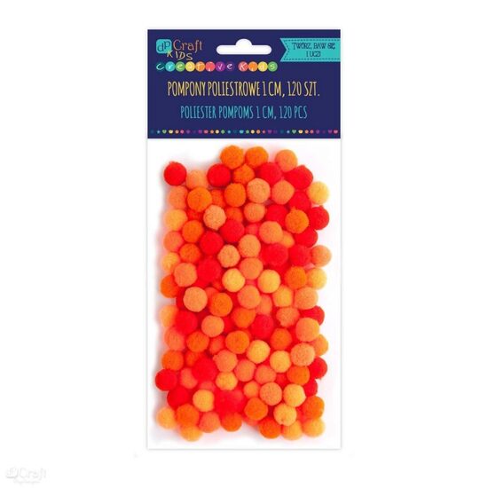 KSPO-025 - Set 120 accesorii pom-pom orange , 1 cm - DP CRAFT