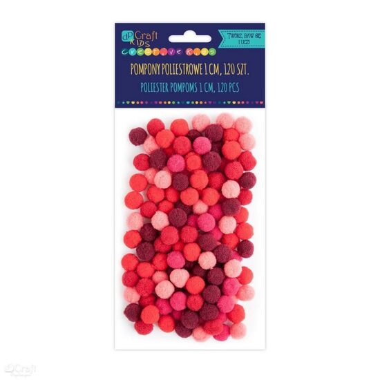 KSPO-026 - Set 120 accesorii pom-pom rosii , 1 cm - DP CRAFT