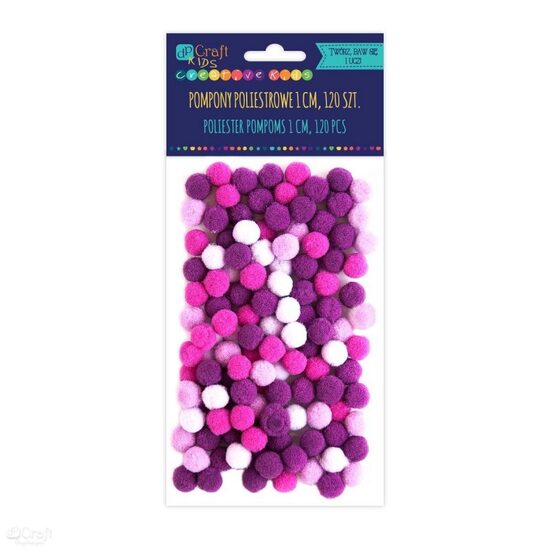 KSPO-028 - Set 120 accesorii pom-pom violet, 1 cm - DP CRAFT