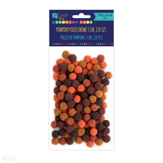 KSPO-031 - Set 120 accesorii pom-pom maro, 1 cm - DP CRAFT