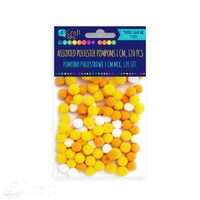 KSPO-053 - Set 120 accesorii pom-pom galbeni, 1 cm - DP CRAFT