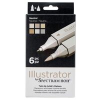 SPECN-IL6-NEU - Set 6 markere Spectrum Illustrator - Neutral - Crafters Companion