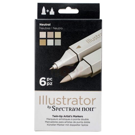 SPECN-IL6-NEU - Set 6 markere Spectrum Illustrator - Neutral - Crafters Companion