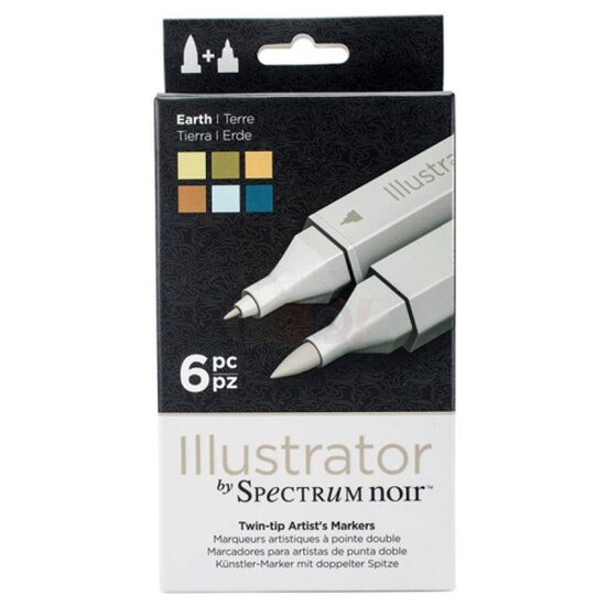 SPECN-IL6-EAR - Set 6 markere Spectrum Illustrator - Earth - Crafters Companion