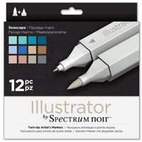 SPECN-IL12-SEA - Set 12 markere Spectrum Illustrator - Seascape - Crafters Companion