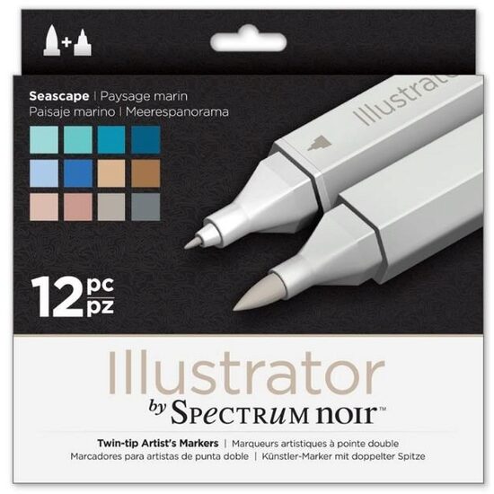 SPECN-IL12-SEA - Set 12 markere Spectrum Illustrator - Seascape - Crafters Companion