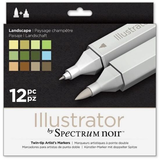 SPECN-IL12-LAN - Set 12 markere Spectrum Illustrator - Landscape - Crafters Companion