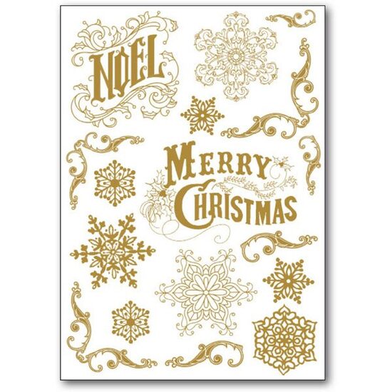 DFTD13 - Rub-on - Abtibild - stiker decorativ auriu - fulgi - 15x22cm - Stamperia