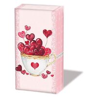 12209325 Set 10 servetele mini 21.5x22 - Cup of Hearts