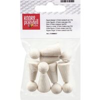 213000837 - Set 6 pioni lemn conici, 37mm - Knorr Prandel