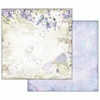 SBB503 - Hartie scrapbooking 31.2X30.3CM - Flower alphabet birds in violet - Stamperia