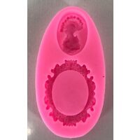 29946 Mulaj silicon oval - 4.7x9x1cm - rama ovala si camee - Pentart