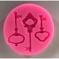 27543 Mulaj silicon rotund, roz - 7.5x1cm - chei - Pentart