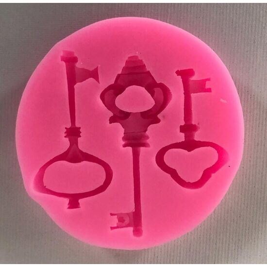 27543 Mulaj silicon rotund, roz - 7.5x1cm - chei - Pentart