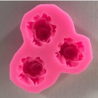 28200 Mulaj silicon roz - 6.5x5.5cm - 3 trandafiri - Pentart