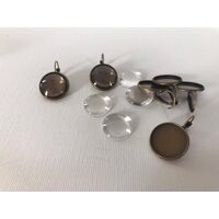 29460 - Baza rotunda cercei, bronz, cu lentile 16mm - 3 perechi - Pentart