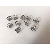 29963 - Set 10 accesorii floricele 2cm - nuanta nichelului - Pentart