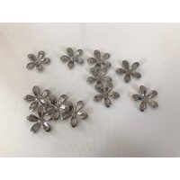 29960 - Set 10 accesorii floricele 2.5cm - nuanta nichelului - Pentart