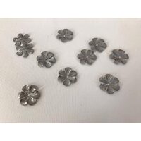 29970 - Set 10 accesorii floricele 2.8cm - nuanta nichelului - Pentart