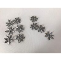 29971 - Set 10 accesorii floricele 3cm - nuanta nichelului - Pentart