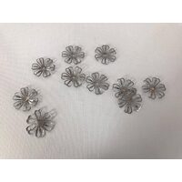 29969 - Set 10 accesorii floricele 2.8cm - nuanta nichelului - Pentart
