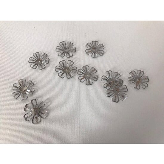 29969 - Set 10 accesorii floricele 2.8cm - nuanta nichelului - Pentart