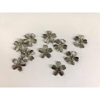 29968 - Set 10 accesorii floricele 2.4cm - nuanta nichelului - Pentart