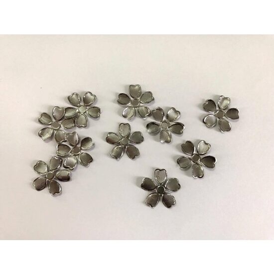 29968 - Set 10 accesorii floricele 2.4cm - nuanta nichelului - Pentart