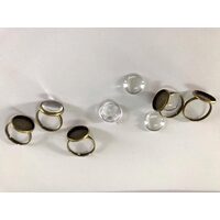 26223 - Set 5 baza inel bronz cu lentila 12mm - Pentart