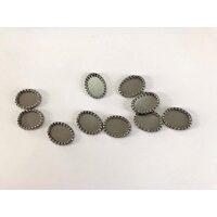 29980 - Set 10 accesoriu metalic oval, culoarea nichelului 2.1x1.6cm - Pentart