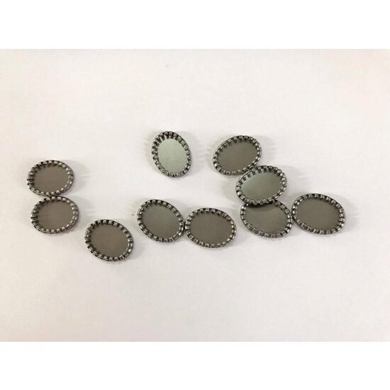 29980 - Set 10 accesoriu metalic oval, culoarea nichelului 2.1x1.6cm - Pentart