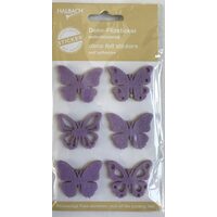 11951-037-423 - Set 6 fluturi din fetru - autocolanti - 3 x 3,7 x 0,3 cm. - lila - CS-R