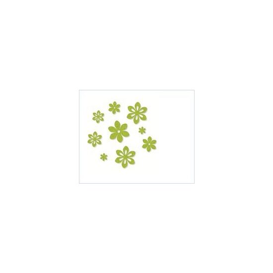 11950-000-563 - Set 9 flori din fetru - autocolante - verde - CS-R