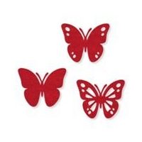 62316-035-77 - Set 12 figurine din fetru - fluturi - rosii - CS-R
