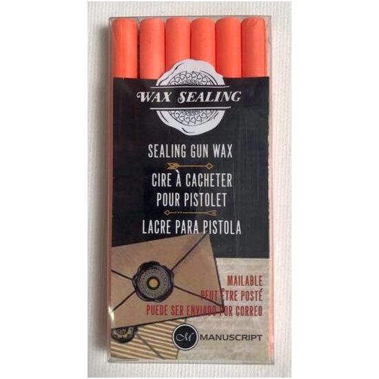 MSH7626PCH - Set 6 batoane de ceara rotunde pentru sigiliu - 9.8 cm x 0.7 mm - peach
