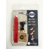 MSH735QUI - Set sigiliu cu maner + baton de ceara rosu - pana/calimara