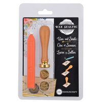 MSH739EMO - Set 2 sigilii cu maner + baton de ceara peach - inele/tort