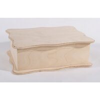 27577 - Cutie placaj cu capac cu margini ondulate - 28x21x9cm - Pentart