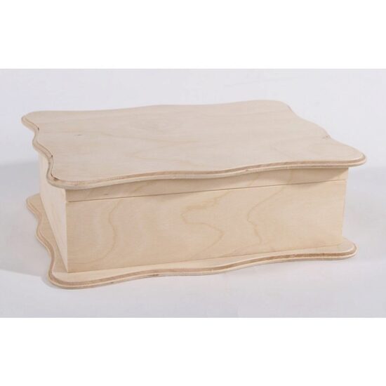 27577 - Cutie placaj cu capac cu margini ondulate - 28x21x9cm - Pentart