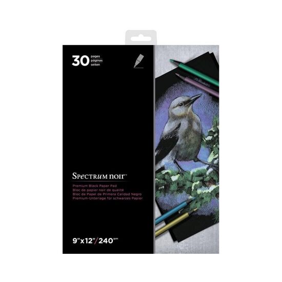 SPECN-BPPAD9 Bloc Spectrum noir 22.7 x 30 cm, 30 file negre, 240 gr/mp Crafters Companion