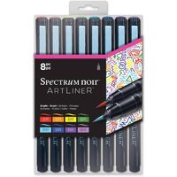 SPECN-AL8-BRIBR Set 8 linere cu varf de pensula, diverse culori, Artliner BRIGHT - Crafters Companion