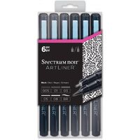 SPECN-AL6-BLK Set 6 linere negre, Artliner BLACK - Crafters Companion