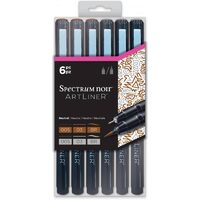 SPECN-AL6-NEU Set 6 linere gri/maro, Artliner NEUTRAL - Crafters Companion