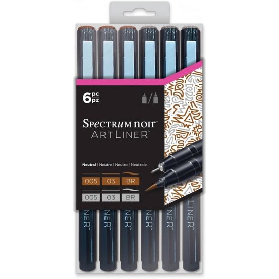SPECN-AL6-NEU Set 6 linere gri/maro, Artliner NEUTRAL - Crafters Companion