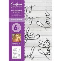 CC-STP-SW Set 6 stampile photopolymer Script Words - Crafters Companion