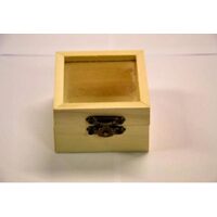 355228 - Cutie mini lemn, patrata, capac cu sticla - ANT-CH