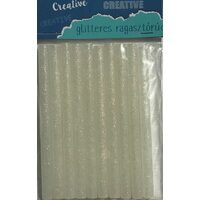 370508 - Set 10 rezerve silicon, glitter alb - 0.75x10cm. ANT-CH