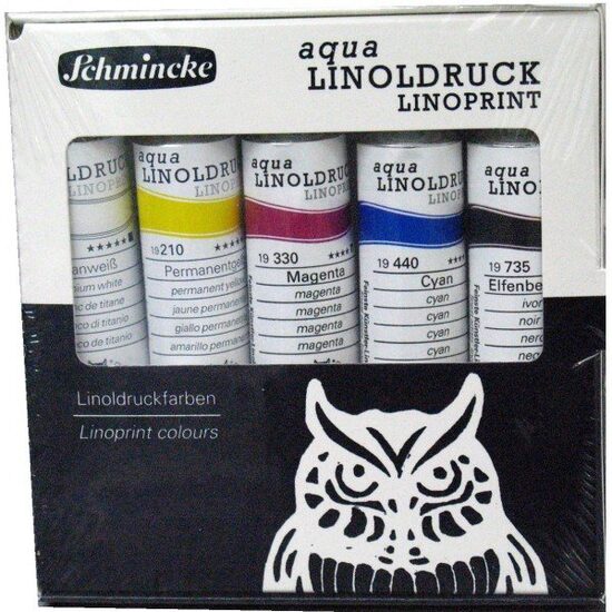 82005097 Set 5 x 20ml Culori pentru linogravura aqua-LINOPRINT - Schmincke