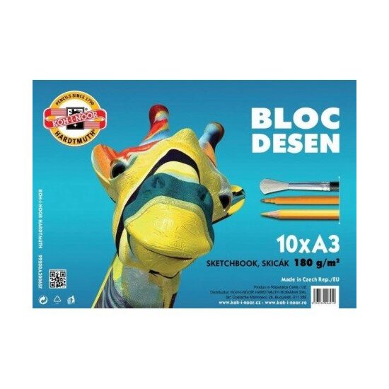 K99200A3006 Bloc desen A3 GIRAFA 180gr/mp, 10 coli - Koh-I-Noor
