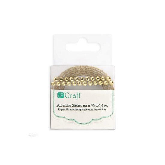 DPTA-009 - Rola strasuri autoadezive 0.4 mm x 0.9 m - aurii - DP CRAFT